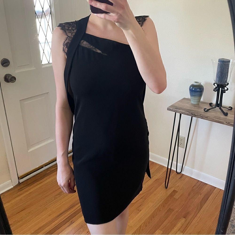 The Kooples Lace Cap Sleeve Mini Dress Black S - Picture 7 of 7